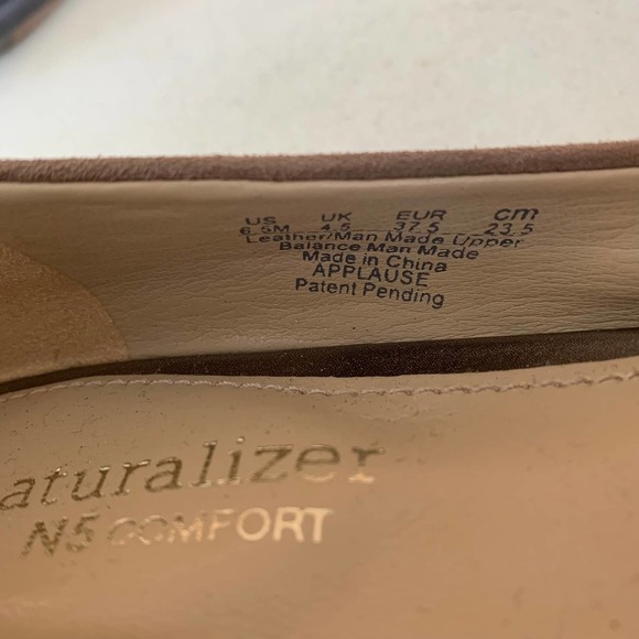 Naturalizer Applause tan leather cap-toe slip on flats Women's Size US 6.5 M - Picture 9 of 9